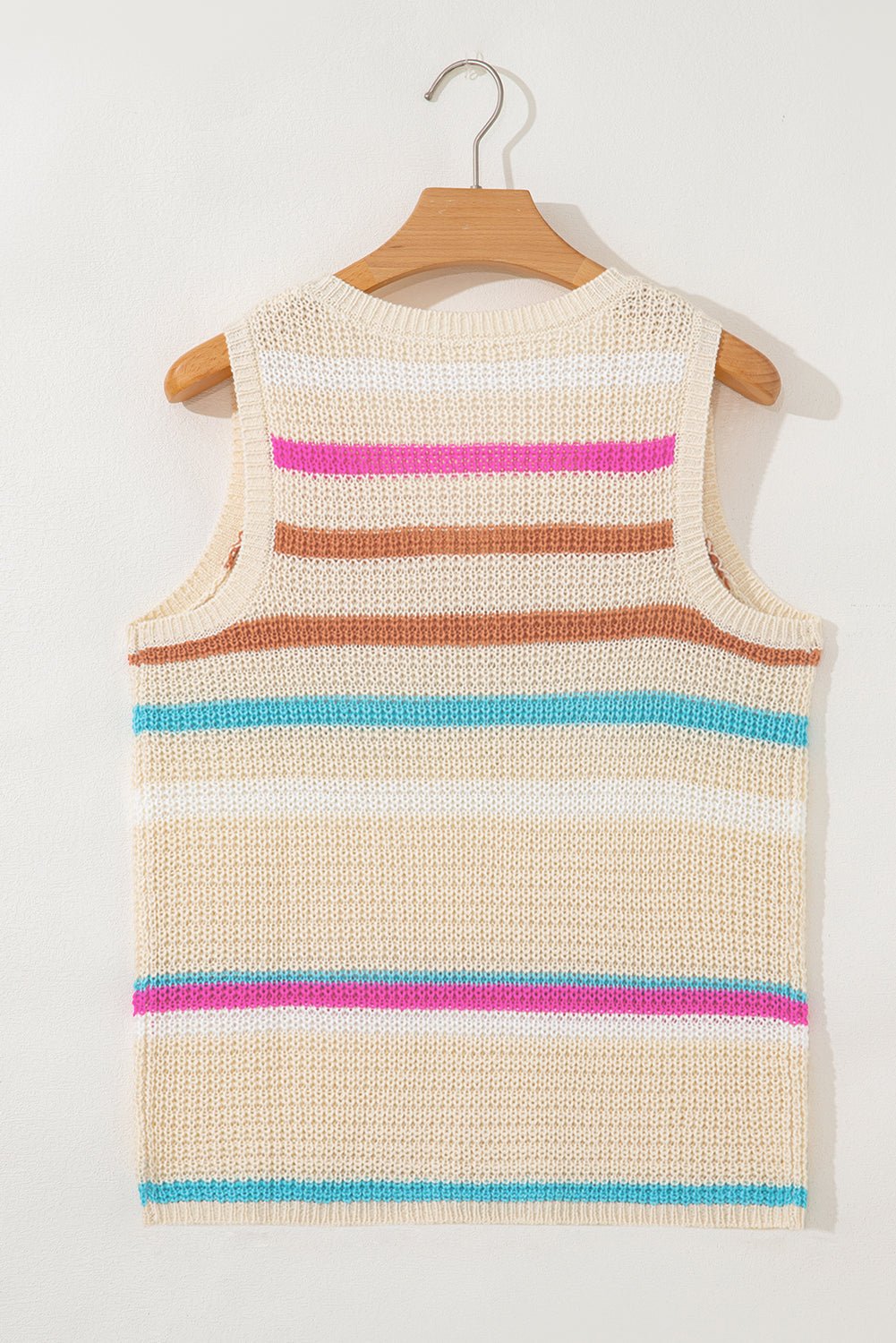 Lexi Stripe Textured Knit Sweater - Hello Beautiful BoutiqueSweater VestsThreaded Pear