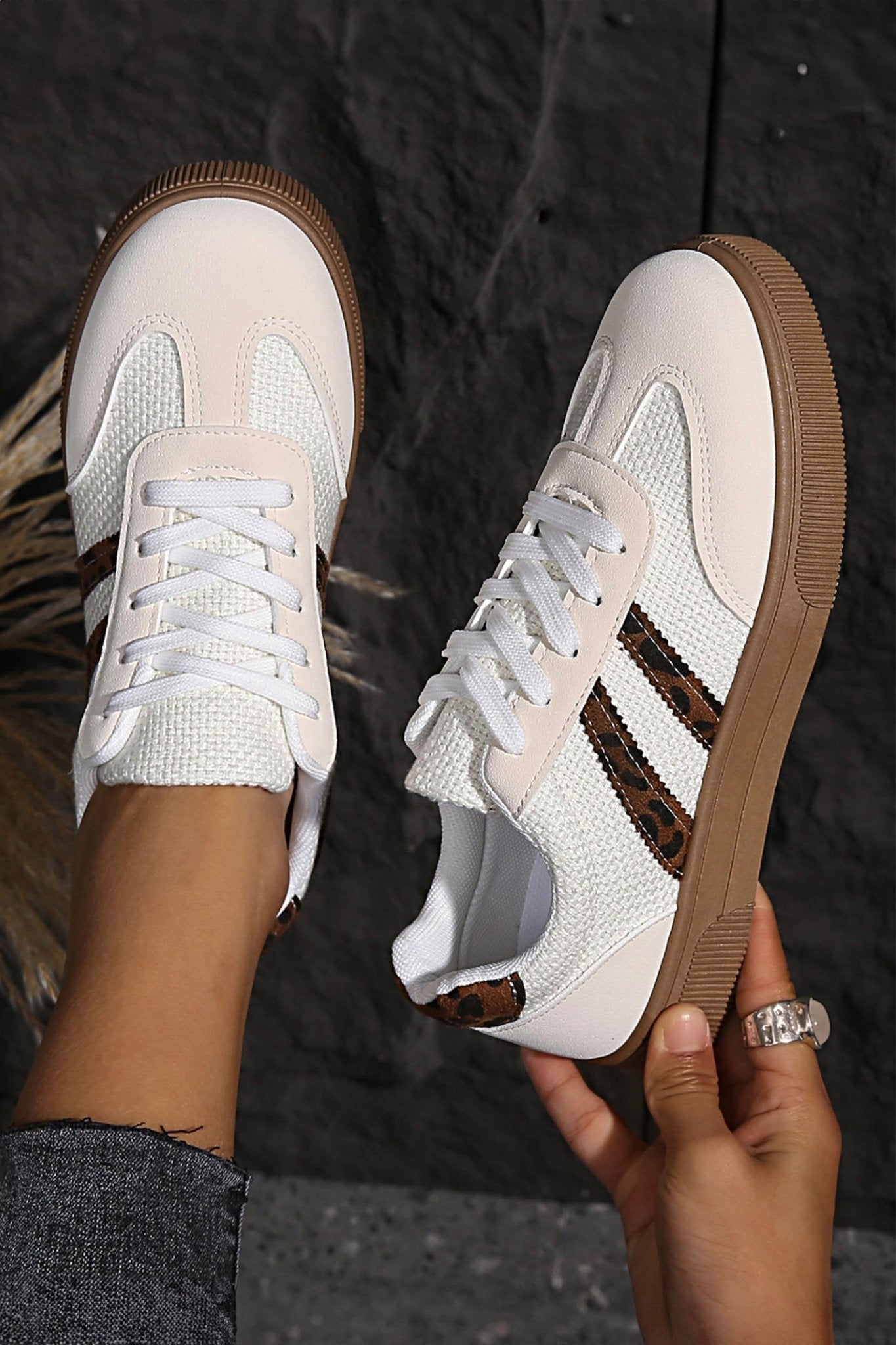 Lila Leather Patchwork Flat Sneakers - Hello Beautiful BoutiqueWomens ShoesThreaded Pear
