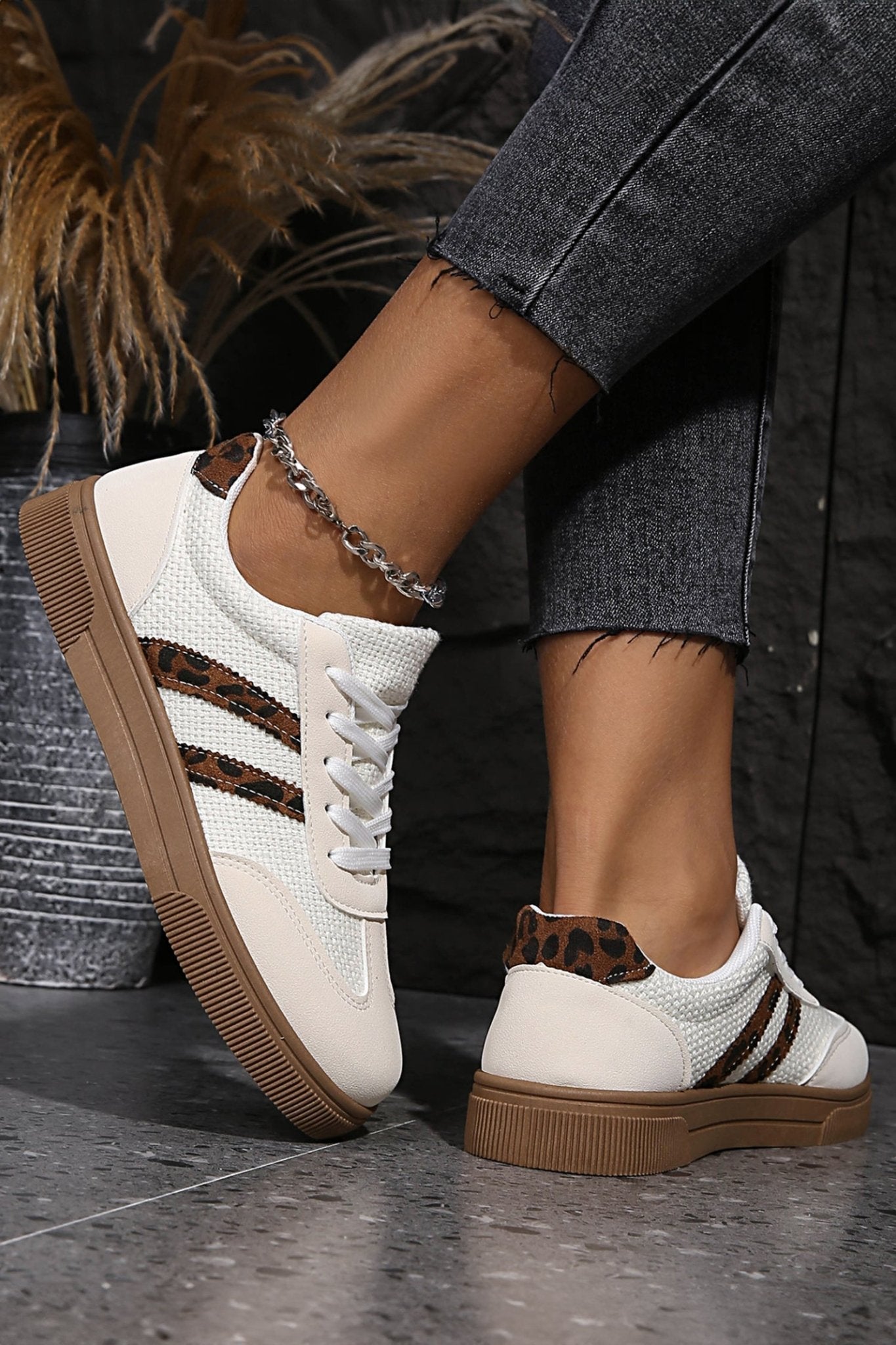 Lila Leather Patchwork Flat Sneakers - Hello Beautiful BoutiqueWomens ShoesThreaded Pear