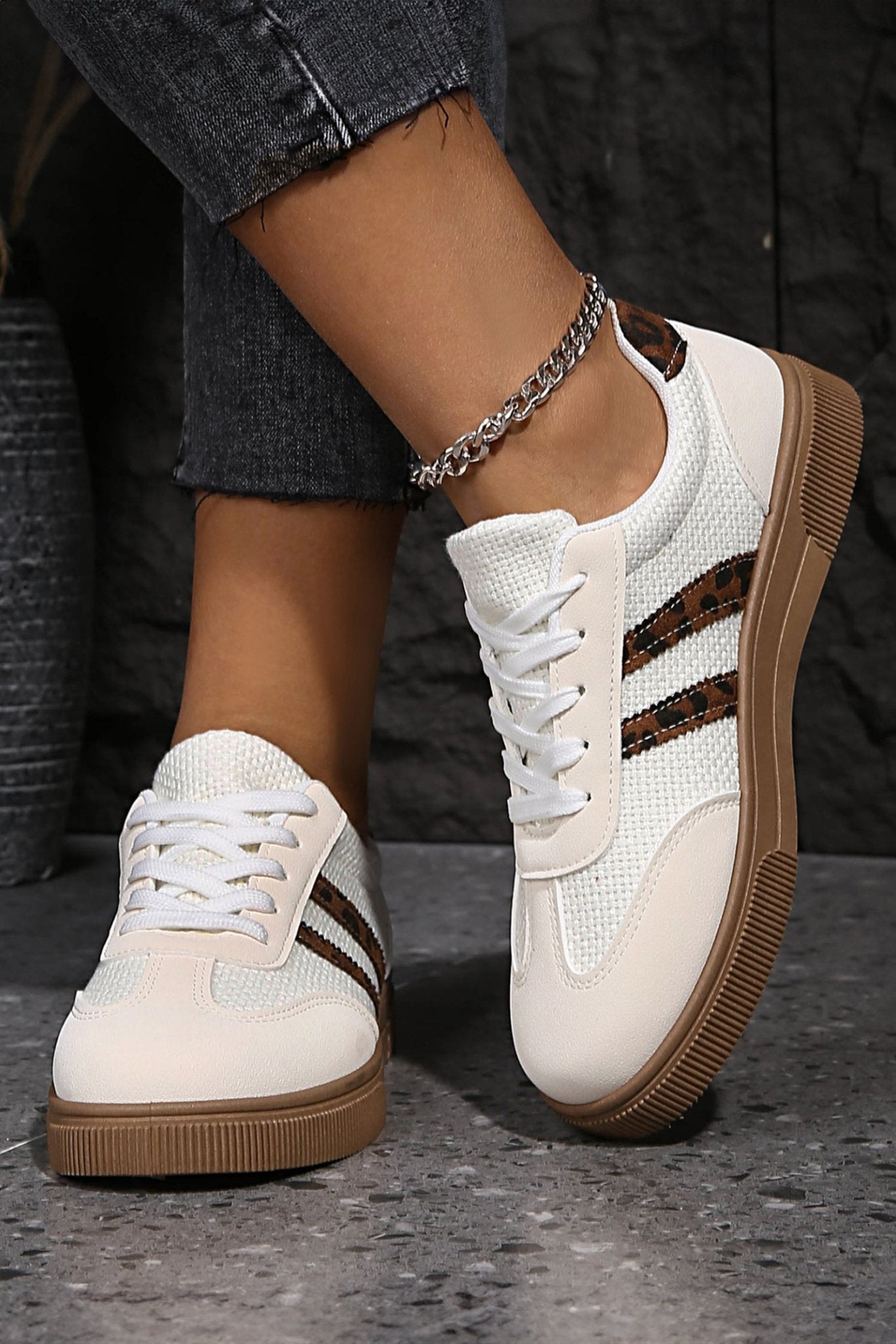 Lila Leather Patchwork Flat Sneakers - Hello Beautiful BoutiqueWomens ShoesThreaded Pear
