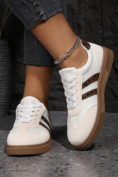 Lila Leather Patchwork Flat Sneakers - Hello Beautiful BoutiqueWomens ShoesThreaded Pear