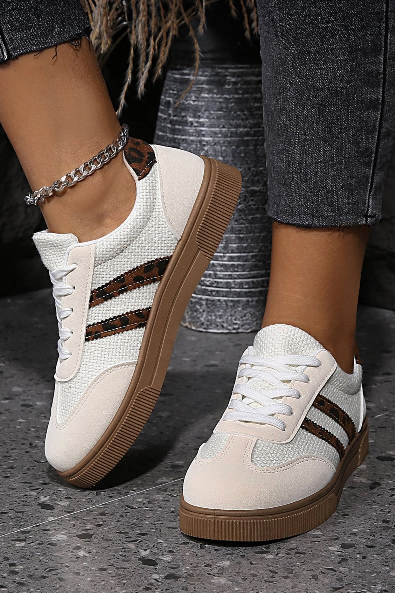 Lila Leather Patchwork Flat Sneakers - Hello Beautiful BoutiqueWomens ShoesThreaded Pear