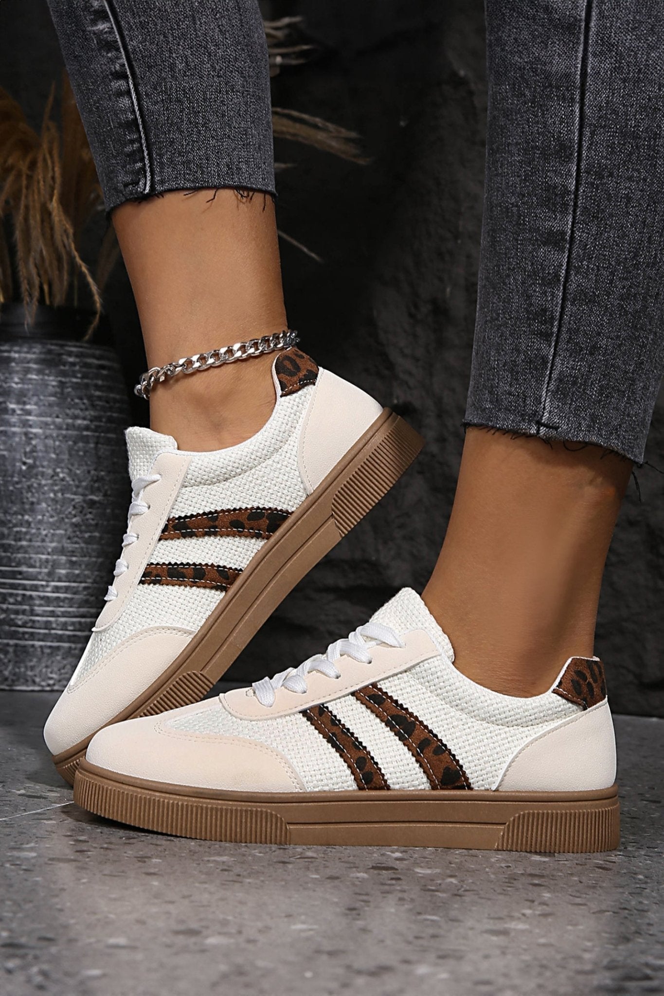 Lila Leather Patchwork Flat Sneakers - Hello Beautiful BoutiqueWomens ShoesThreaded Pear