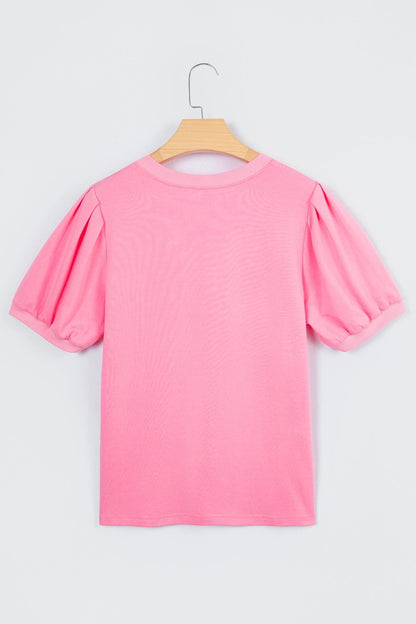 Lilah Short Puff Sleeve Blouse - Hello Beautiful BoutiqueBlouses & ShirtsThreaded Pear