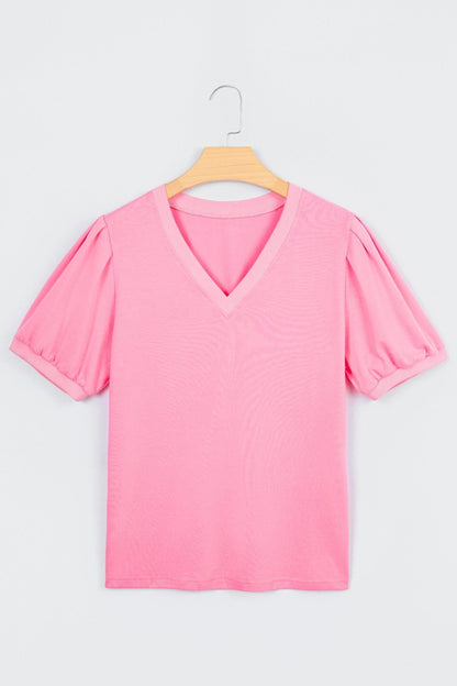 Lilah Short Puff Sleeve Blouse - Hello Beautiful BoutiqueBlouses & ShirtsThreaded Pear