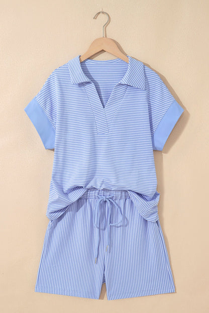 Lilian Dolman Sleeve Polo Shirt Set - Hello Beautiful BoutiqueShort SetsThreaded Pear