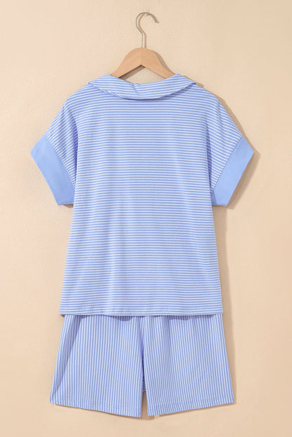 Lilian Dolman Sleeve Polo Shirt Set - Hello Beautiful BoutiqueShort SetsThreaded Pear