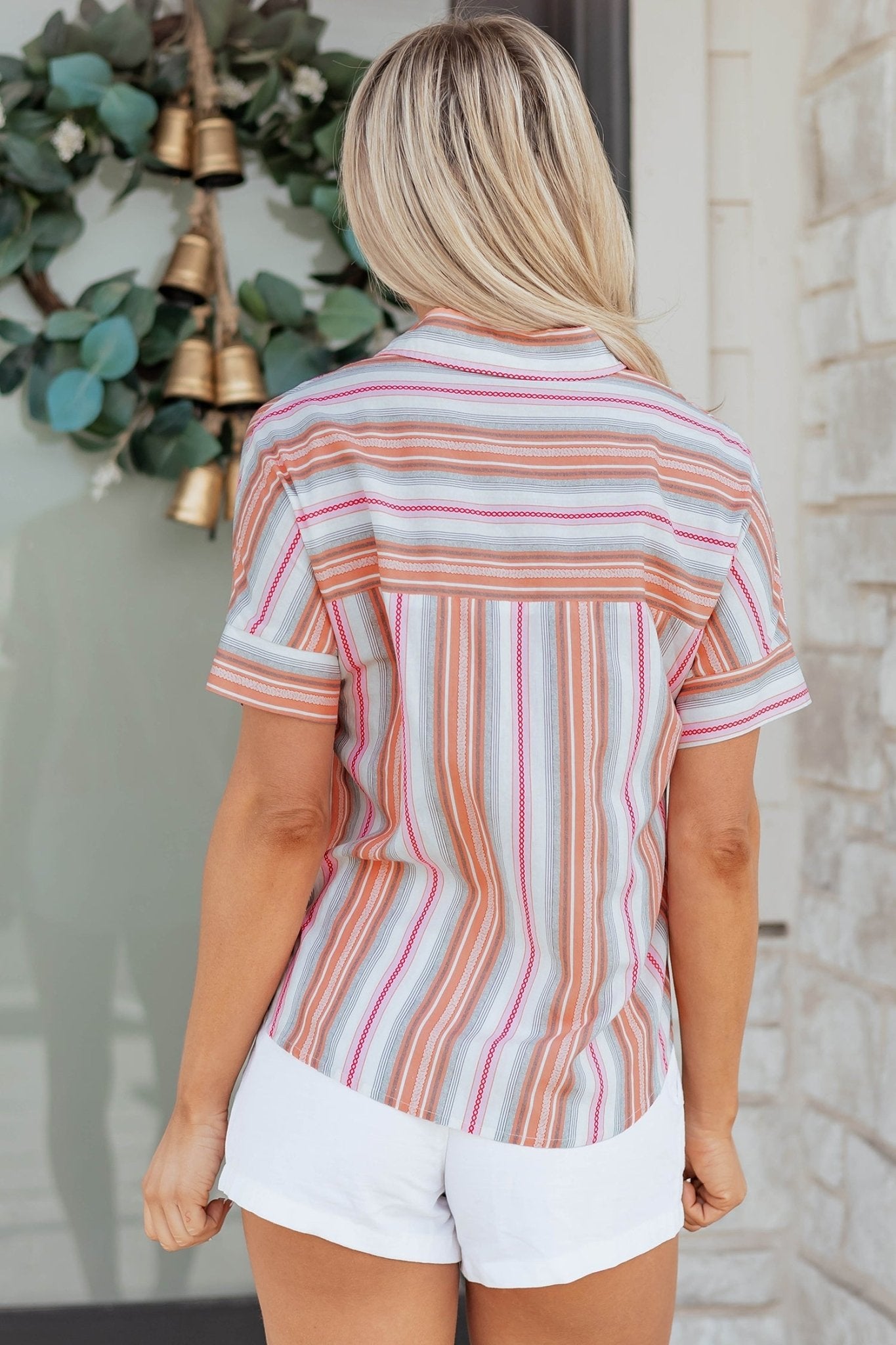 Lilian Up Short Sleeve Shirt - Hello Beautiful BoutiqueBlouses & ShirtsThreaded Pear