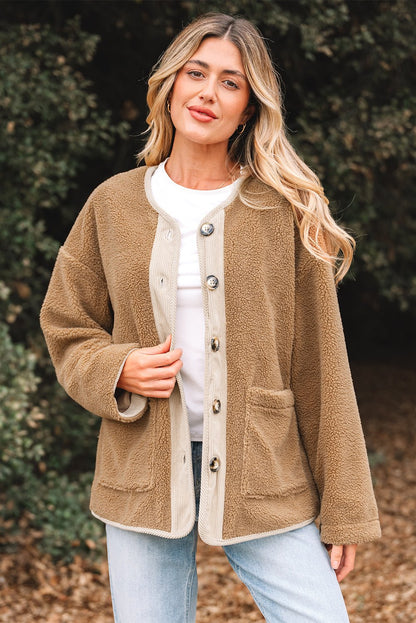 Lilisha Corduroy Edge Patchwork Jacket - Hello Beautiful BoutiqueJacketsThreaded Pear