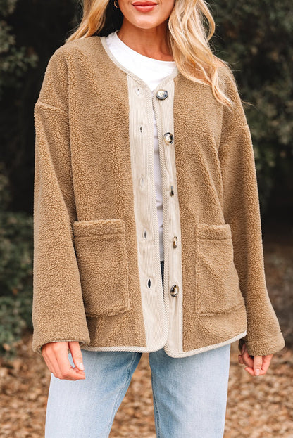 Lilisha Corduroy Edge Patchwork Jacket - Hello Beautiful BoutiqueJacketsThreaded Pear