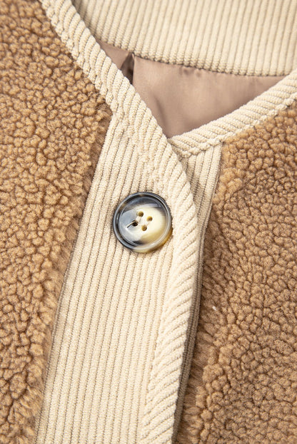 Lilisha Corduroy Edge Patchwork Jacket - Hello Beautiful BoutiqueJacketsThreaded Pear