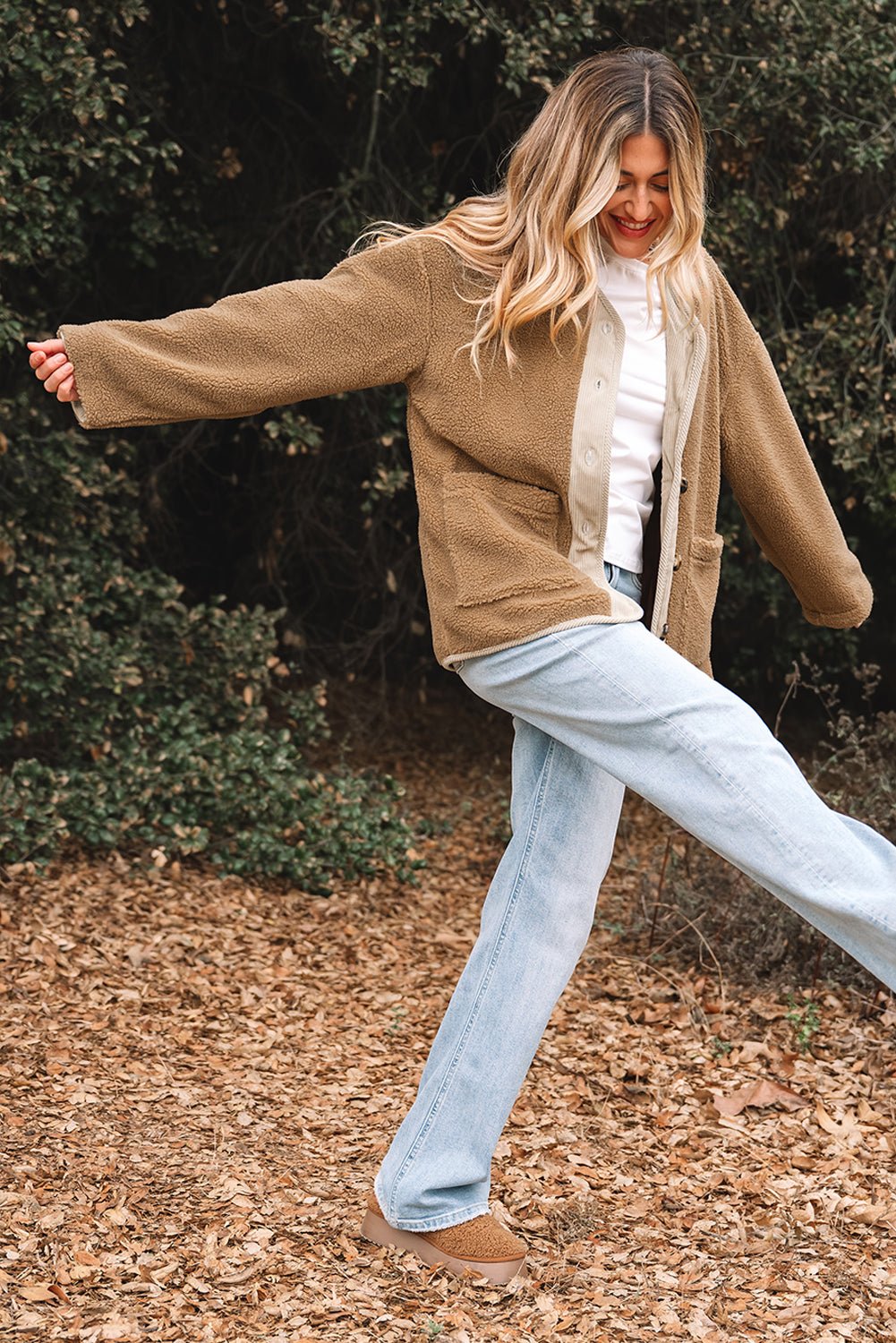 Lilisha Corduroy Edge Patchwork Jacket - Hello Beautiful BoutiqueJacketsThreaded Pear