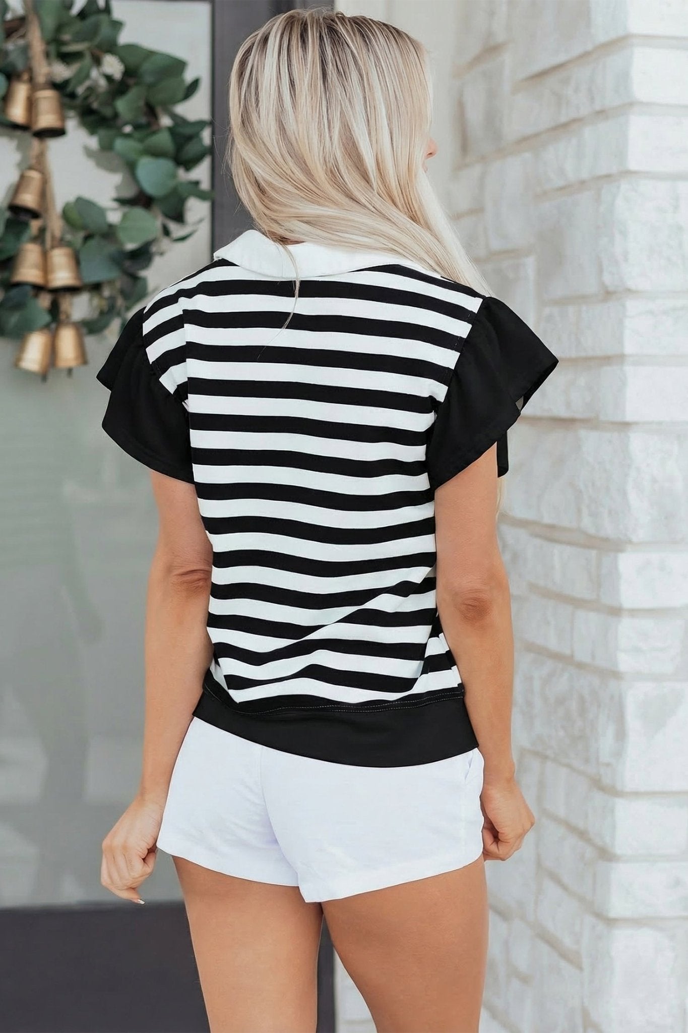 Lilith Ruffled Short Sleeve Blouse - Hello Beautiful BoutiqueBlouses & ShirtsThreaded Pear