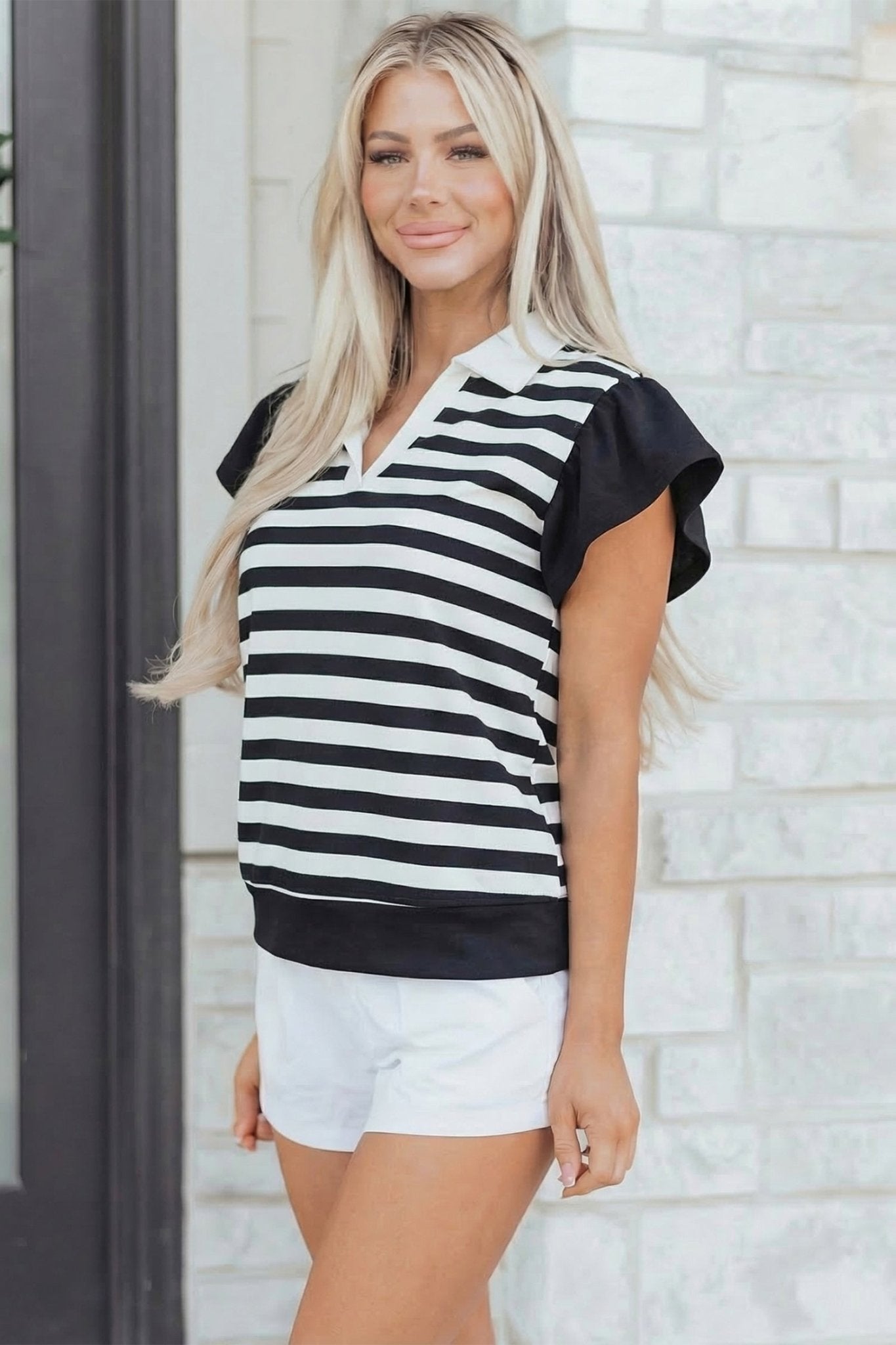 Lilith Ruffled Short Sleeve Blouse - Hello Beautiful BoutiqueBlouses & ShirtsThreaded Pear