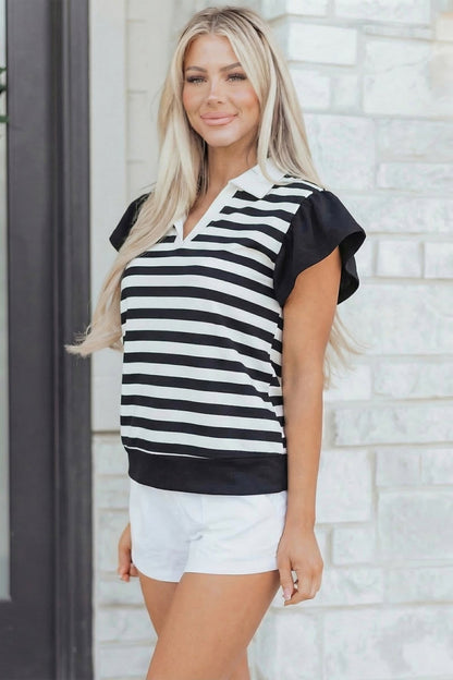 Lilith Ruffled Short Sleeve Blouse - Hello Beautiful BoutiqueBlouses & ShirtsThreaded Pear