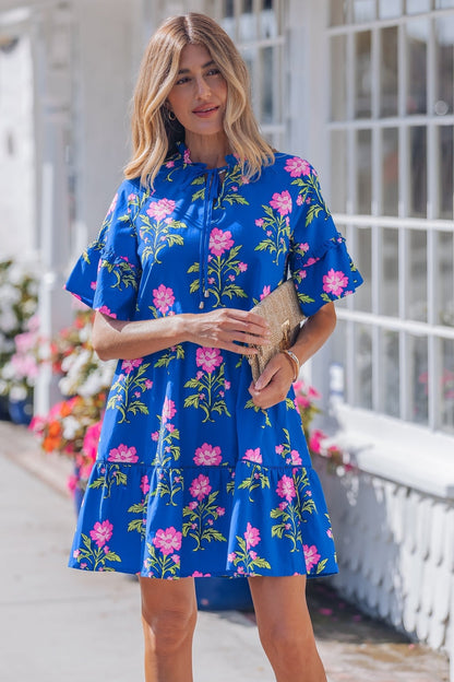 Lillian Sleeve Loose Flower Dress - Hello Beautiful BoutiqueFloral DressesThreaded Pear