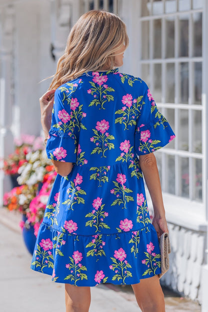 Lillian Sleeve Loose Flower Dress - Hello Beautiful BoutiqueFloral DressesThreaded Pear