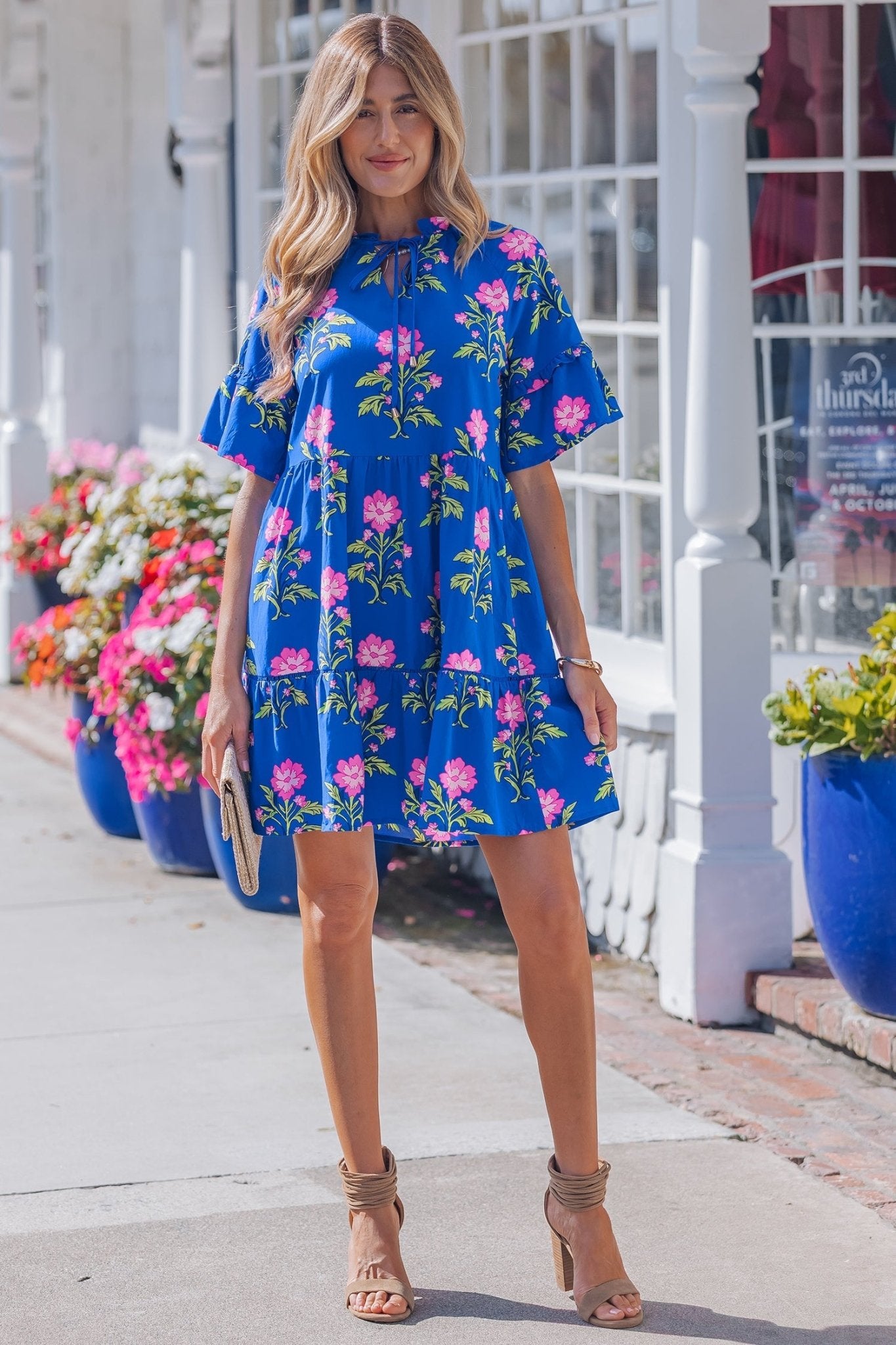 Lillian Sleeve Loose Flower Dress - Hello Beautiful BoutiqueFloral DressesThreaded Pear