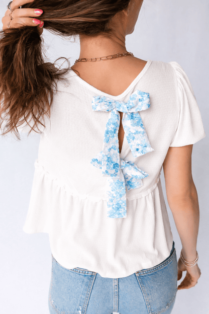 Lilliana Bubble Sleeve Peplum Top - Hello Beautiful BoutiqueBlouses & ShirtsThreaded Pear