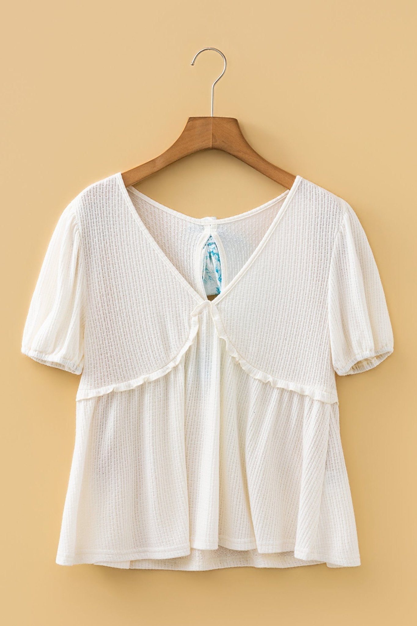 Lilliana Bubble Sleeve Peplum Top - Hello Beautiful BoutiqueBlouses & ShirtsThreaded Pear