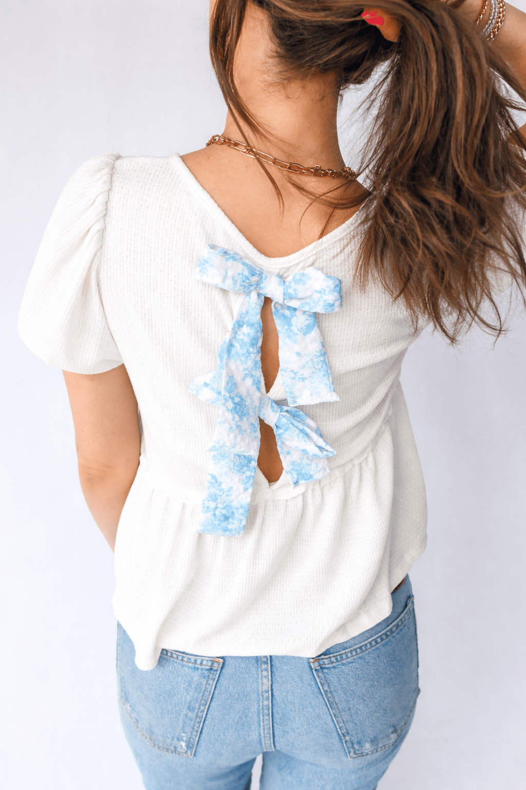 Lilliana Bubble Sleeve Peplum Top - Hello Beautiful BoutiqueBlouses & ShirtsThreaded Pear