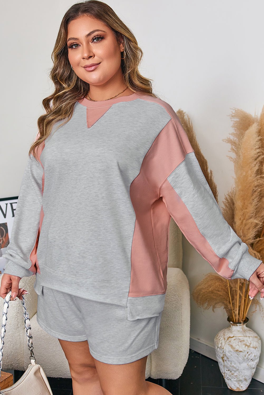 Lilliana Colorblock Pullover Casual PLUS Shorts - Hello Beautiful Boutique15% OFFThreaded Pear