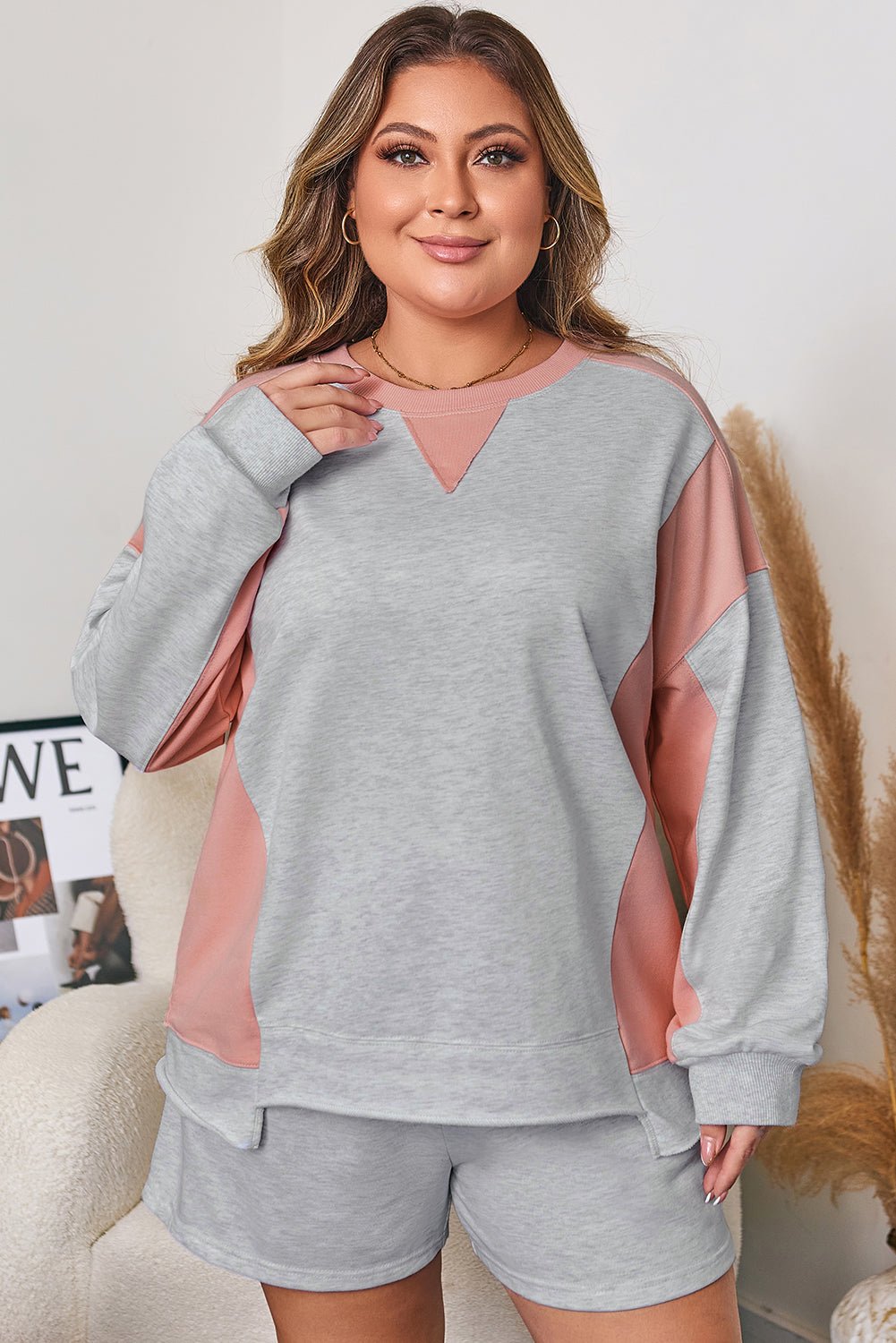 Lilliana Colorblock Pullover Casual PLUS Shorts - Hello Beautiful Boutique15% OFFThreaded Pear