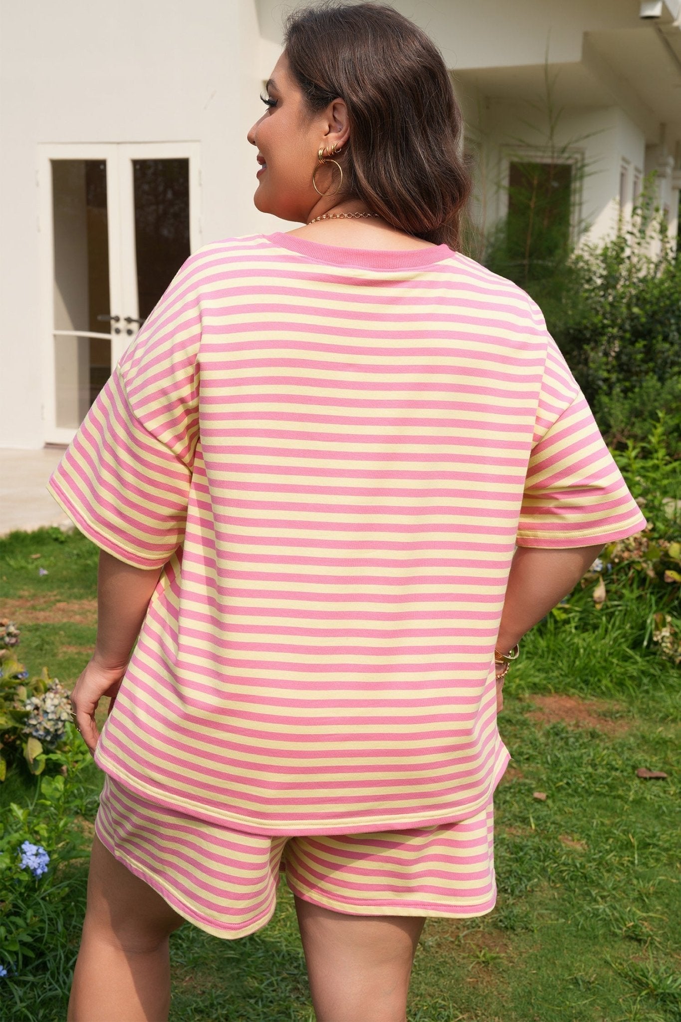 Lilliana Stripe Boxy PLUS Set - Hello Beautiful BoutiquePlus Size LoungewearThreaded Pear