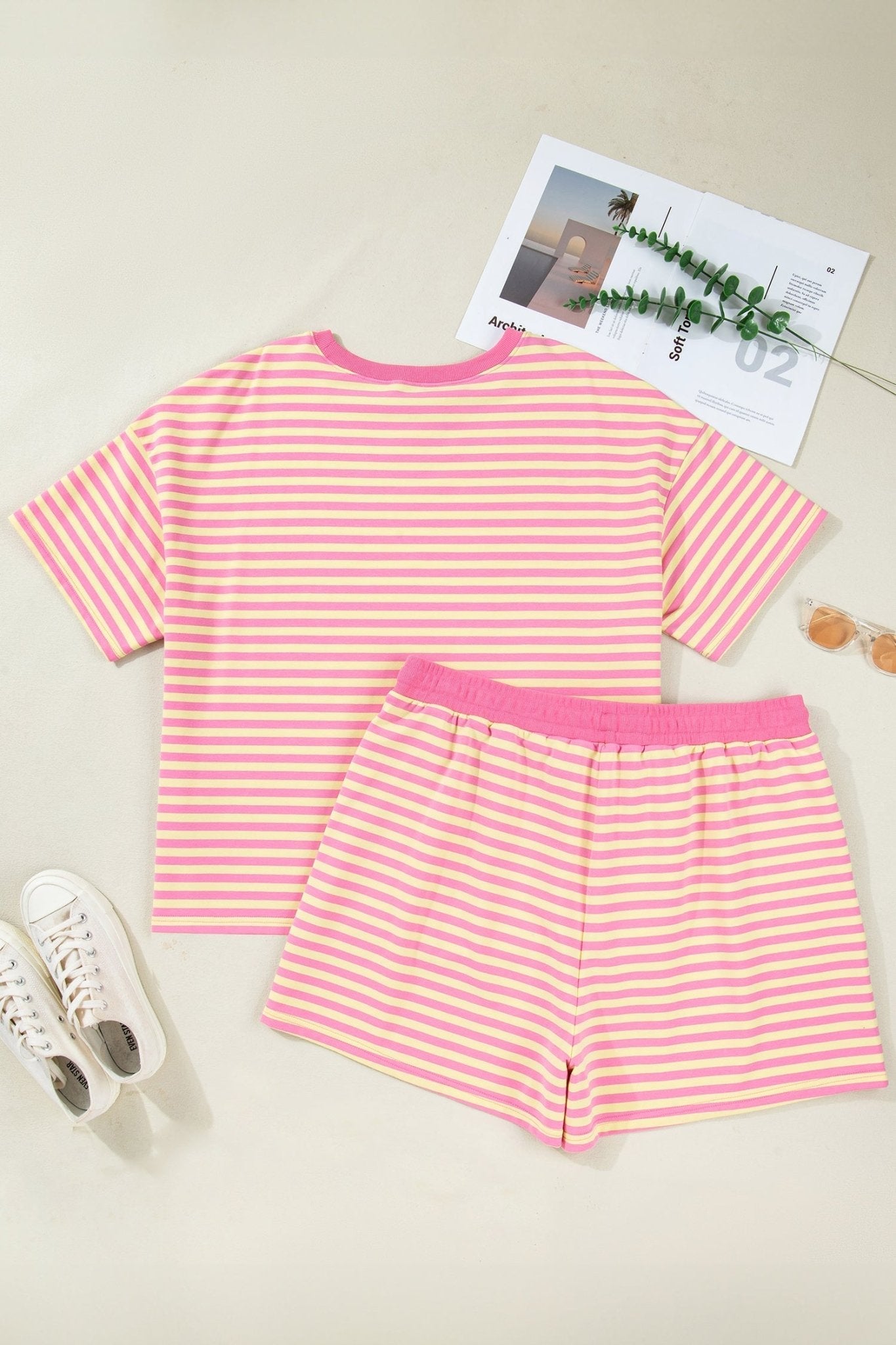 Lilliana Stripe Boxy PLUS Set - Hello Beautiful BoutiquePlus Size LoungewearThreaded Pear