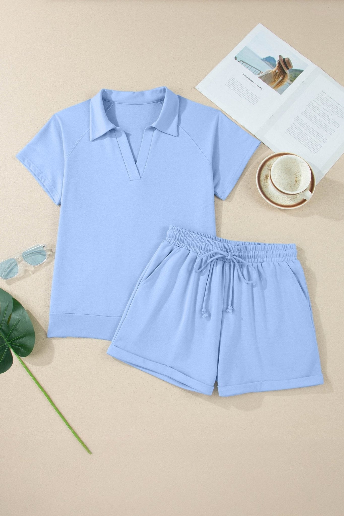 Lillie Collared Tee Set - Hello Beautiful BoutiqueShort SetsThreaded Pear