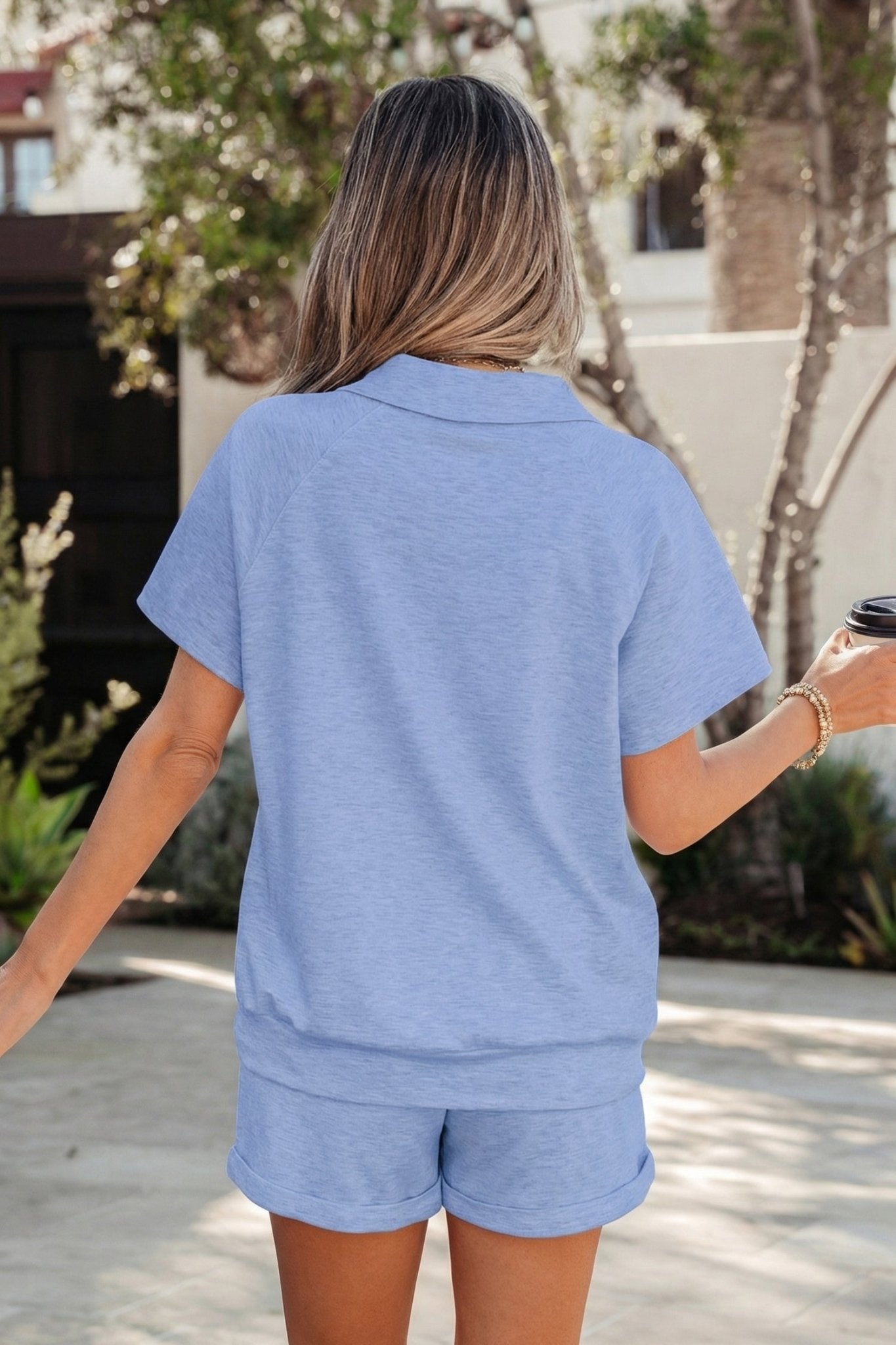 Lillie Collared Tee Set - Hello Beautiful BoutiqueShort SetsThreaded Pear