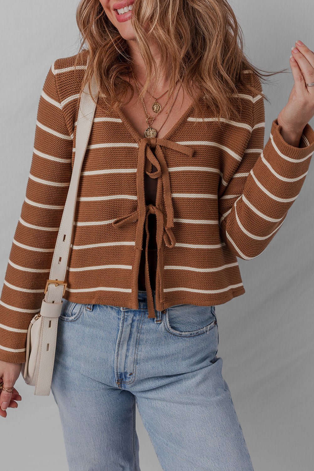 Lilly Striped Knit Cardigan Sweater - Hello Beautiful BoutiqueCardigansThreaded Pear