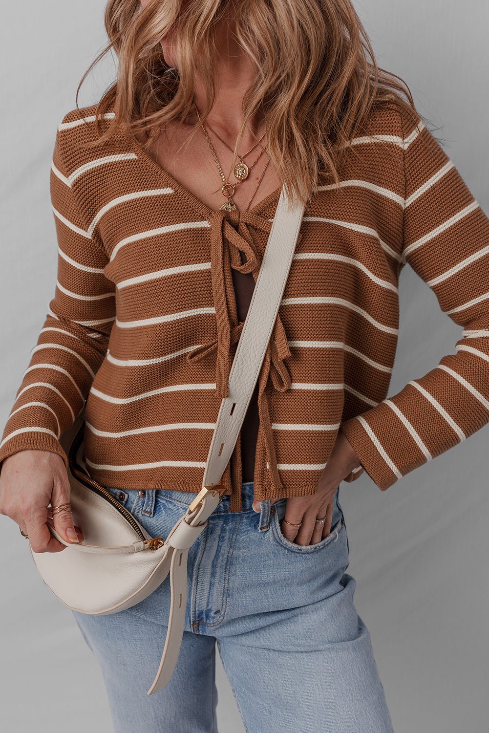 Lilly Striped Knit Cardigan Sweater - Hello Beautiful BoutiqueCardigansThreaded Pear