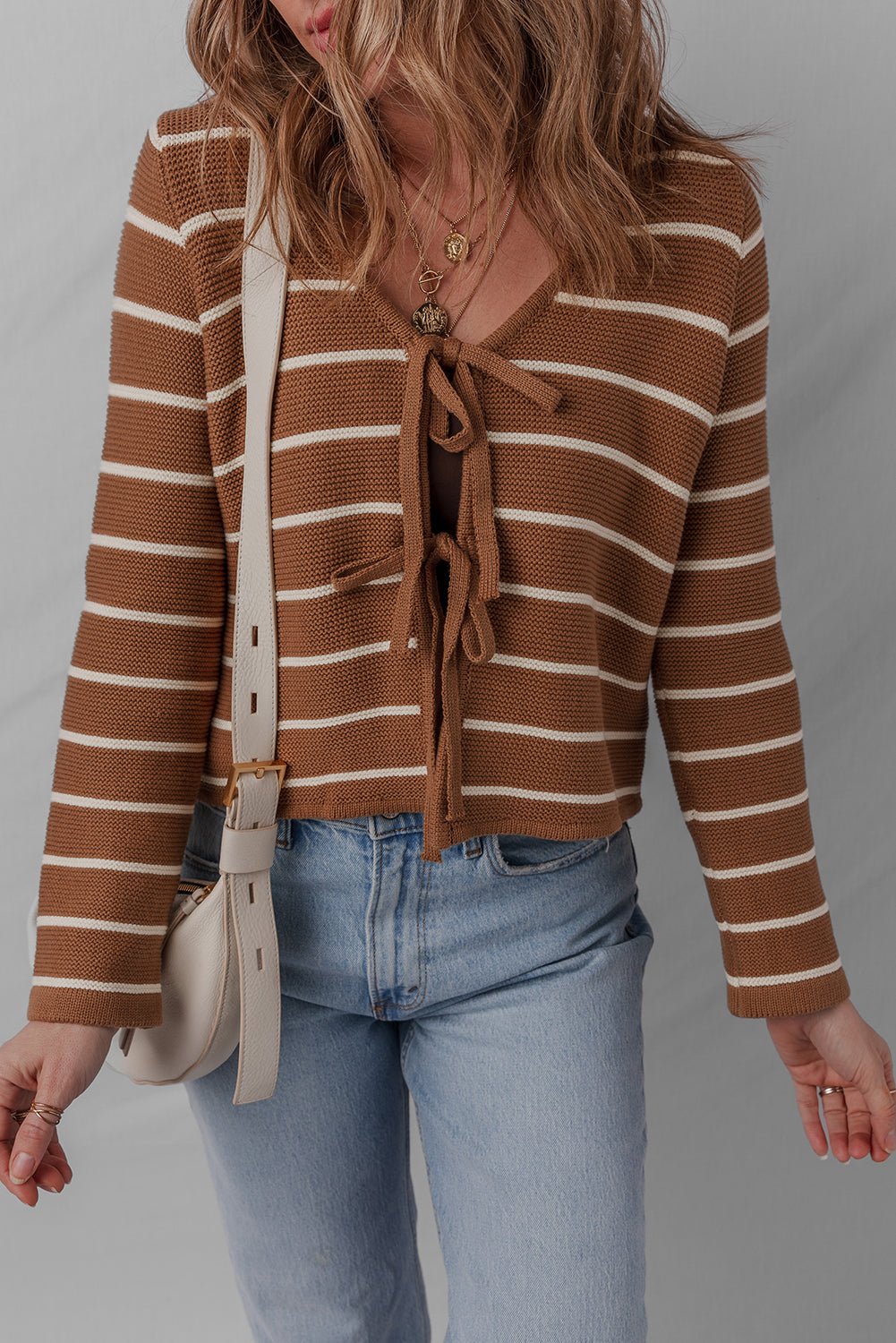 Lilly Striped Knit Cardigan Sweater - Hello Beautiful BoutiqueCardigansThreaded Pear