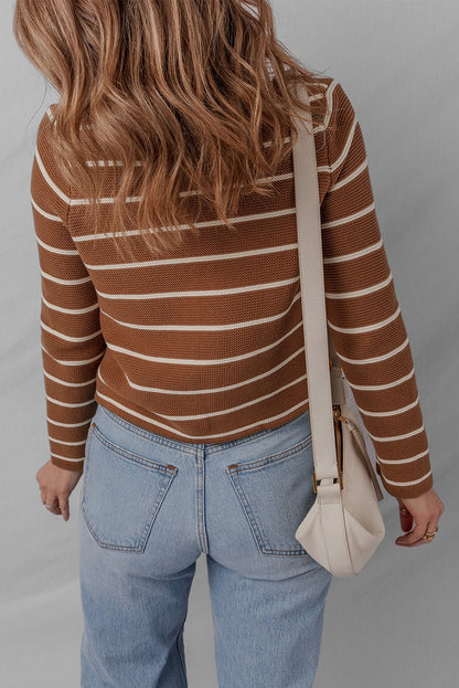 Lilly Striped Knit Cardigan Sweater - Hello Beautiful BoutiqueCardigansThreaded Pear