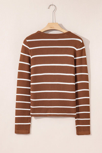 Lilly Striped Knit Cardigan Sweater - Hello Beautiful BoutiqueCardigansThreaded Pear