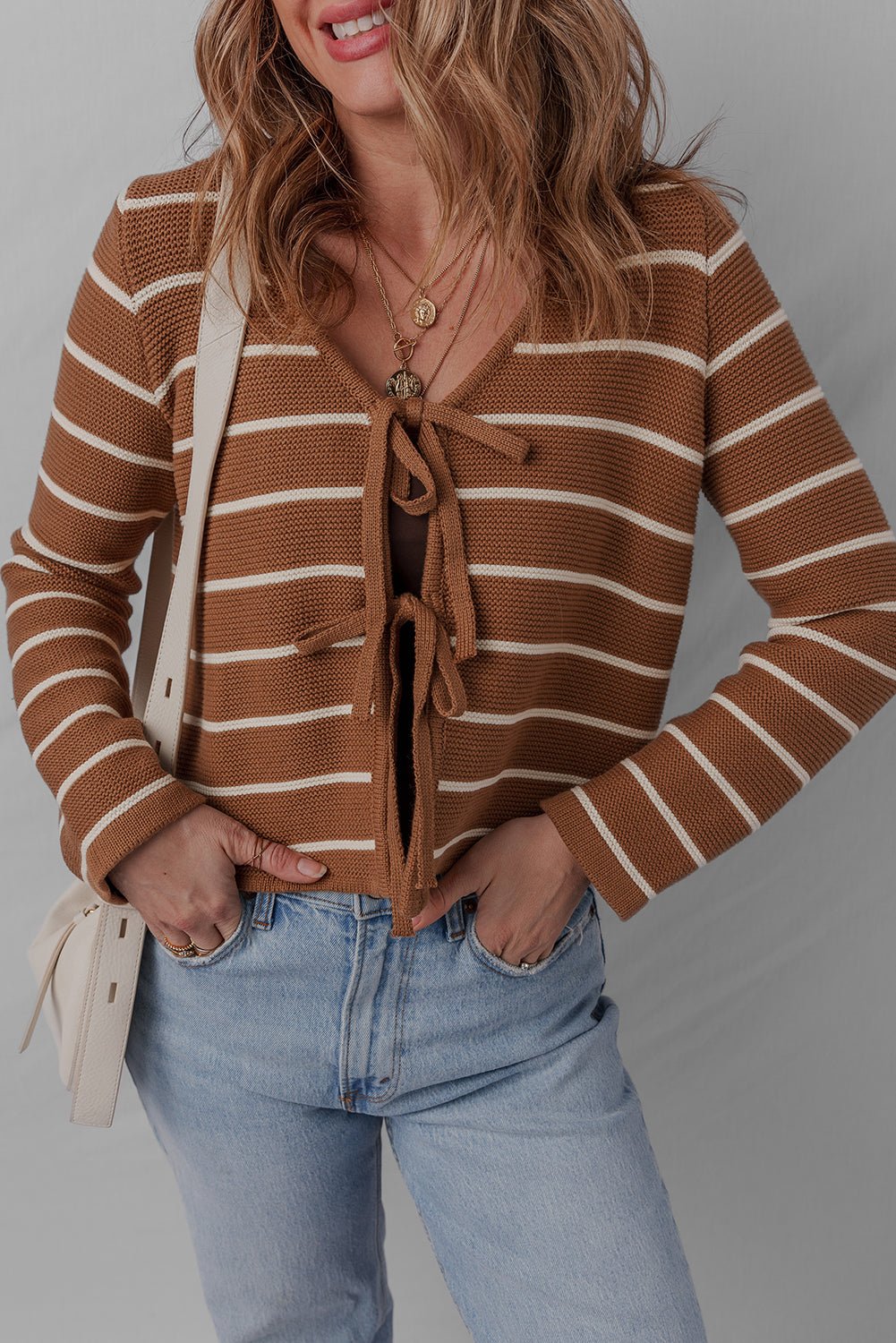 Lilly Striped Knit Cardigan Sweater - Hello Beautiful BoutiqueCardigansThreaded Pear
