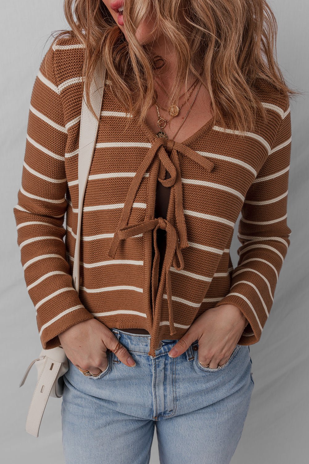 Lilly Striped Knit Cardigan Sweater - Hello Beautiful BoutiqueCardigansThreaded Pear