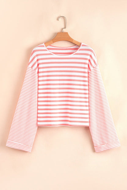 Lilly Textured Contrast Dropped Long Sleeve Top - Hello Beautiful BoutiqueBlouses & ShirtsThreaded Pear