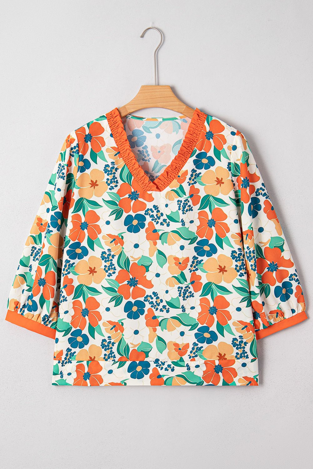 Lily Print Bracelet Sleeve Blouse - Hello Beautiful BoutiqueBlouses & ShirtsThreaded Pear