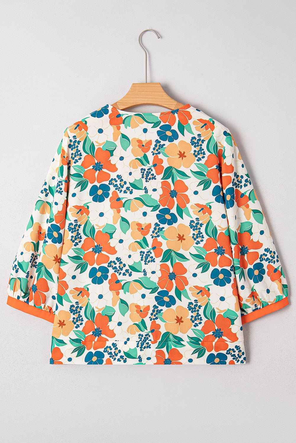 Lily Print Bracelet Sleeve Blouse - Hello Beautiful BoutiqueBlouses & ShirtsThreaded Pear