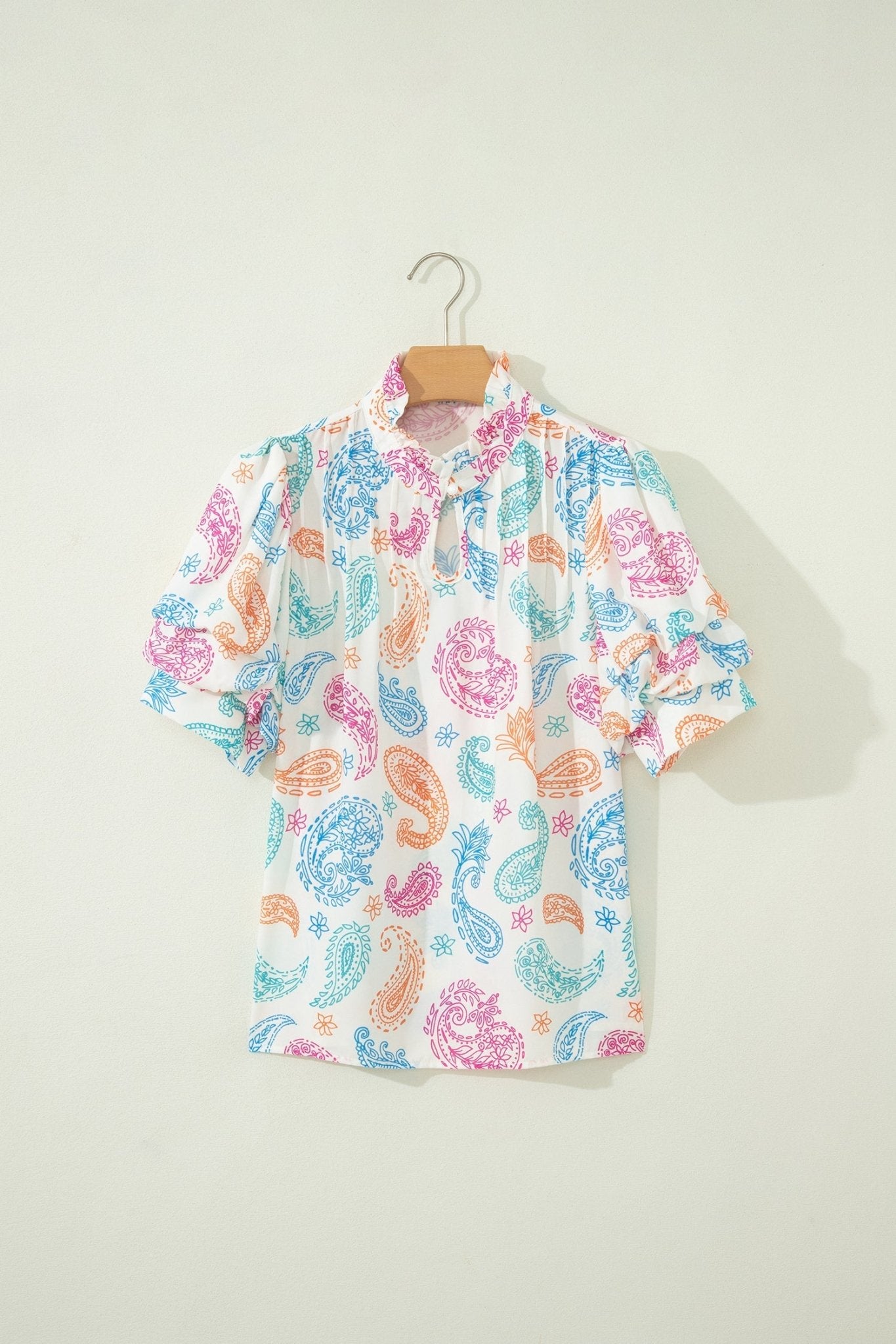 Lilyana Keyhole Puff Sleeve Blouse - Hello Beautiful BoutiqueBlouses & ShirtsThreaded Pear