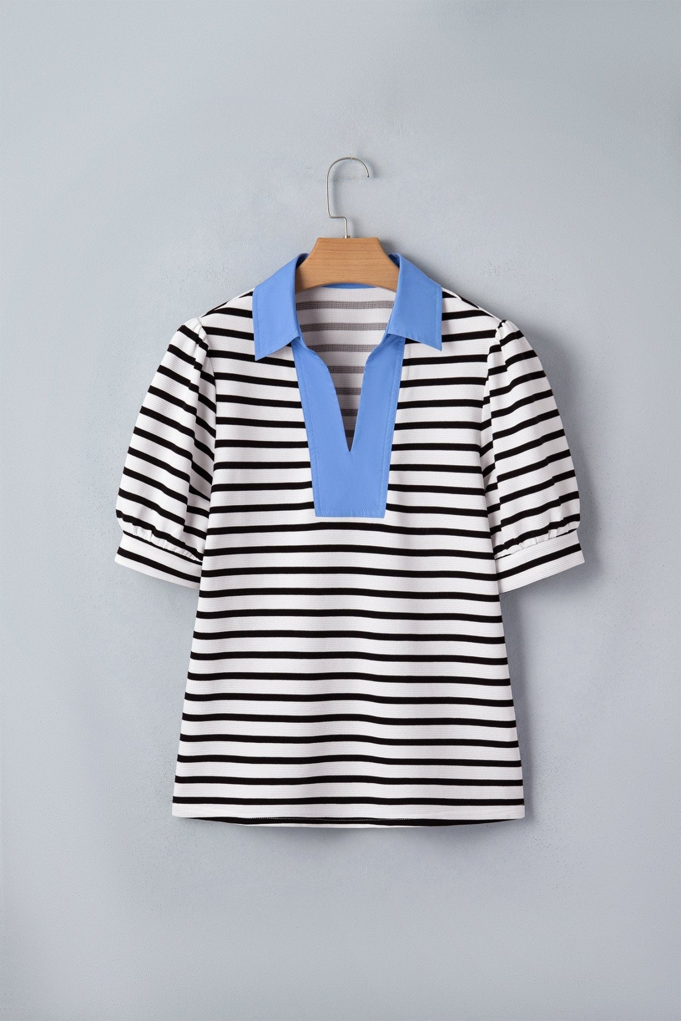 Lina Block Polo Collar Blouse - Hello Beautiful BoutiqueBlouses & ShirtsThreaded Pear