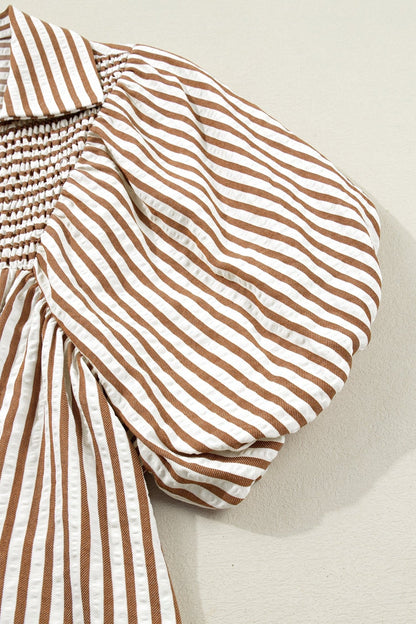 Lina Short Puff Sleeve Blouse - Hello Beautiful BoutiqueBlouses & ShirtsThreaded Pear