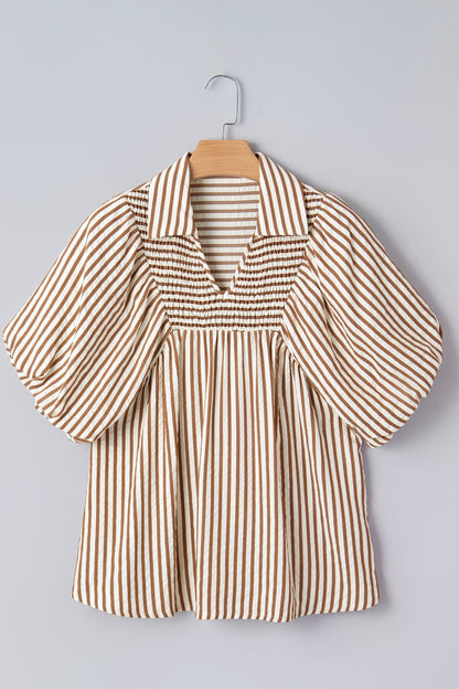 Lina Short Puff Sleeve Blouse - Hello Beautiful BoutiqueBlouses & ShirtsThreaded Pear