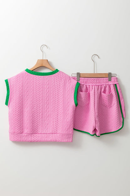 Lina Trim Cable Textured Shorts - Hello Beautiful Boutique20% OFFThreaded Pear