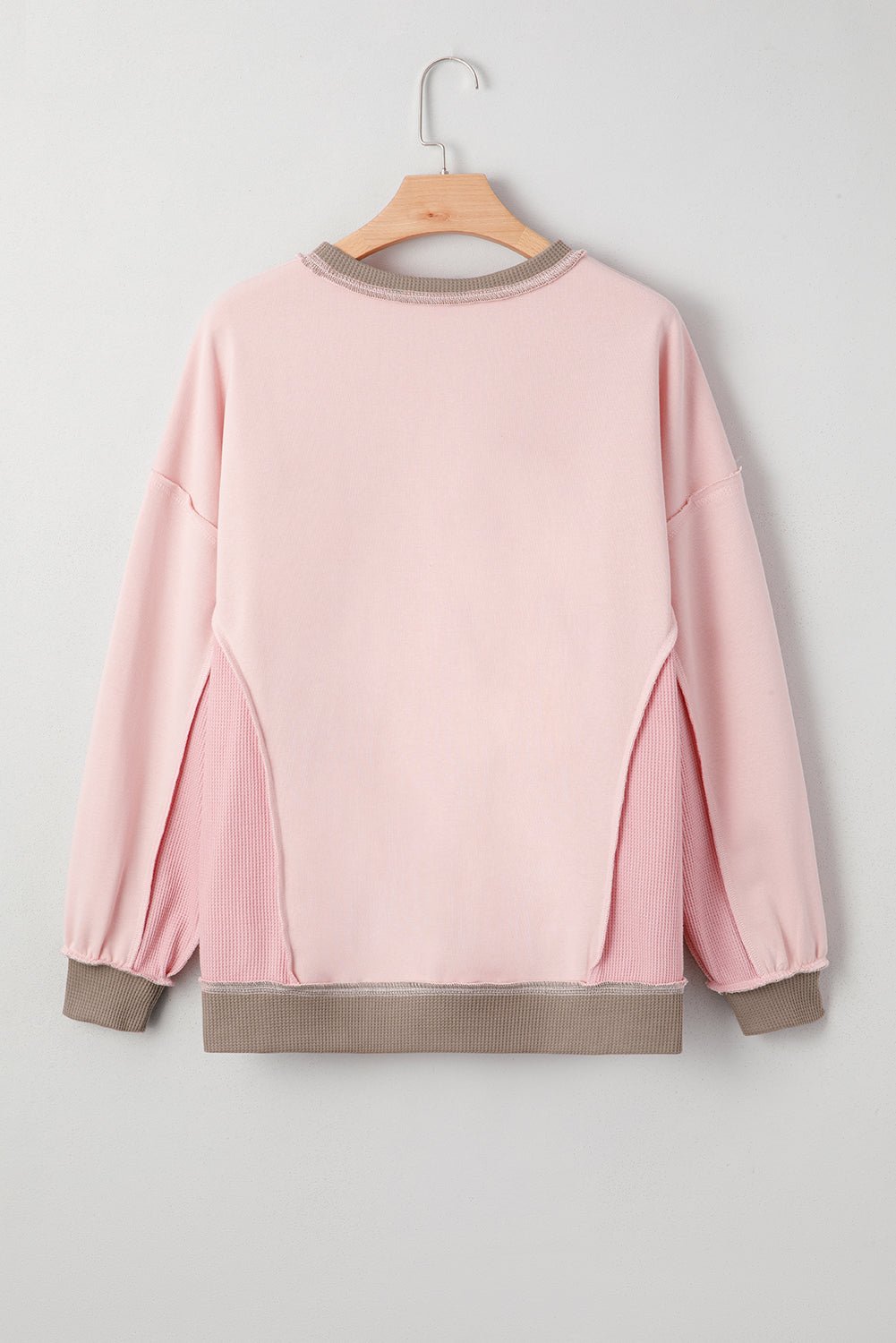 Lina Waffle Patchwork Oversize Sweatshirt - Hello Beautiful BoutiqueSweatshirts & HoodiesThreaded Pear
