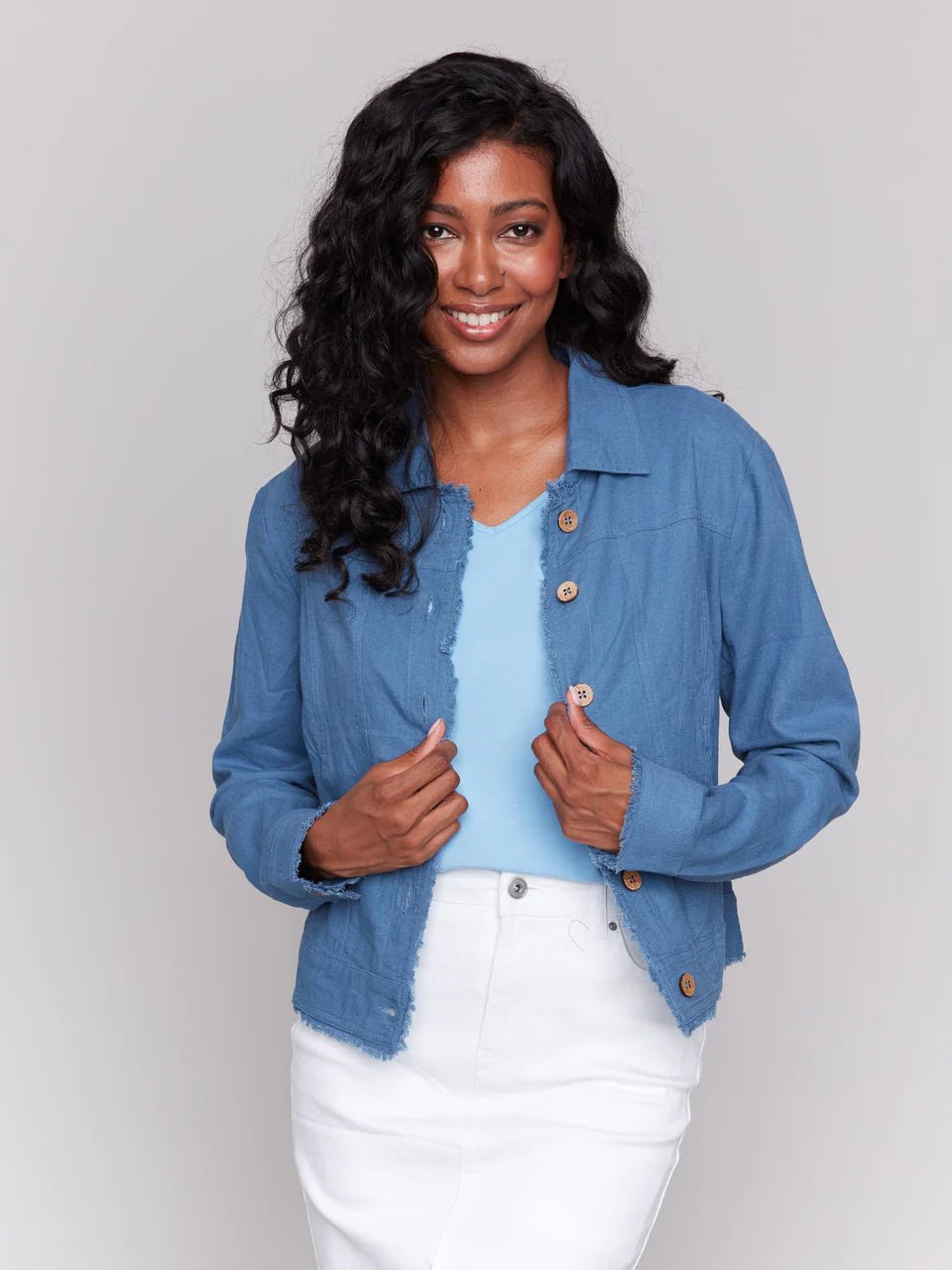 Linen Jacket C6199 - Hello Beautiful BoutiqueJacketCharlie B