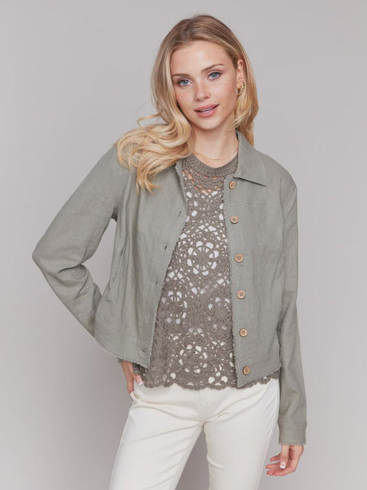 Linen Jacket C6199 - Hello Beautiful BoutiqueJacketCharlie B