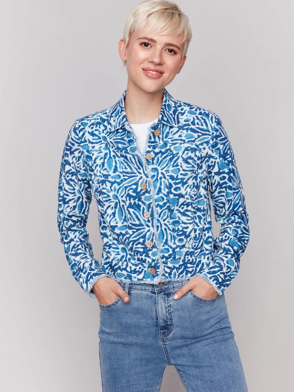 Linen Jacket C6199 - Hello Beautiful BoutiqueJacketCharlie B